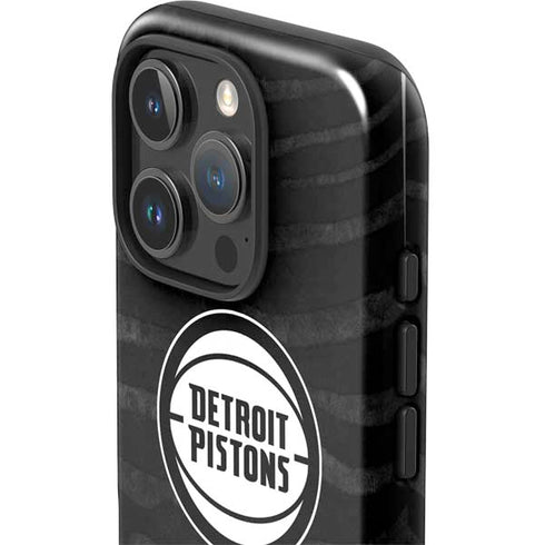 NBA Detroit Pistons Black Animal Print iPhone 16 Pro Impact Case